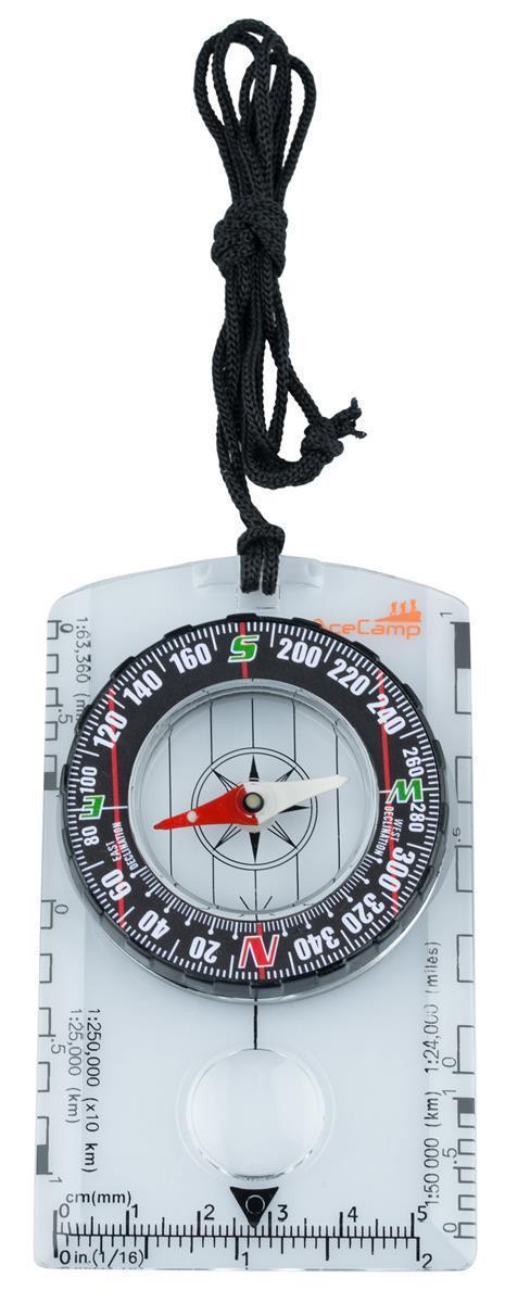 AceCamp Kartenkompass mit Lupe und Umhängeband