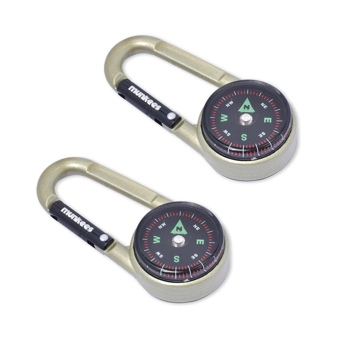 munkees Kompass-Karabiner mit Thermometer & Schlüsselanhänger