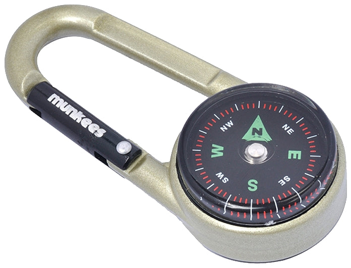 munkees Kompass-Karabiner mit Thermometer & Schlüsselanhänger