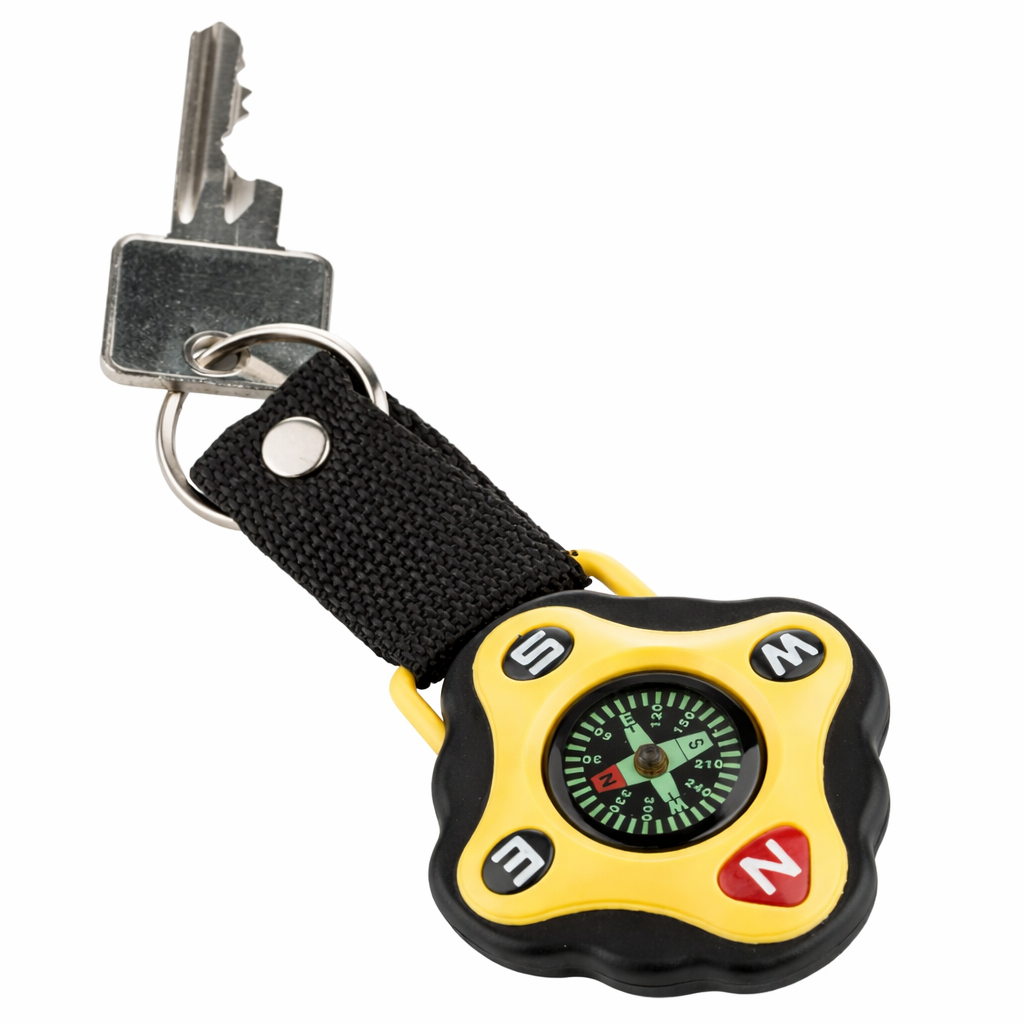 munkees Schlüsselanhänger Kompass, schwarz/gelb