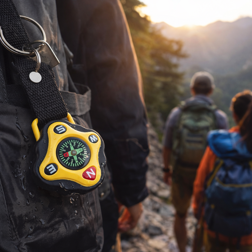 munkees Schlüsselanhänger Kompass, schwarz/gelb