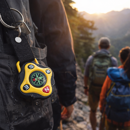 munkees Schlüsselanhänger Kompass, schwarz/gelb
