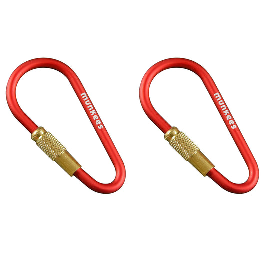 munkees Mini Link Karabiner 4er-Set, Rot, Ø 3 x 48 mm