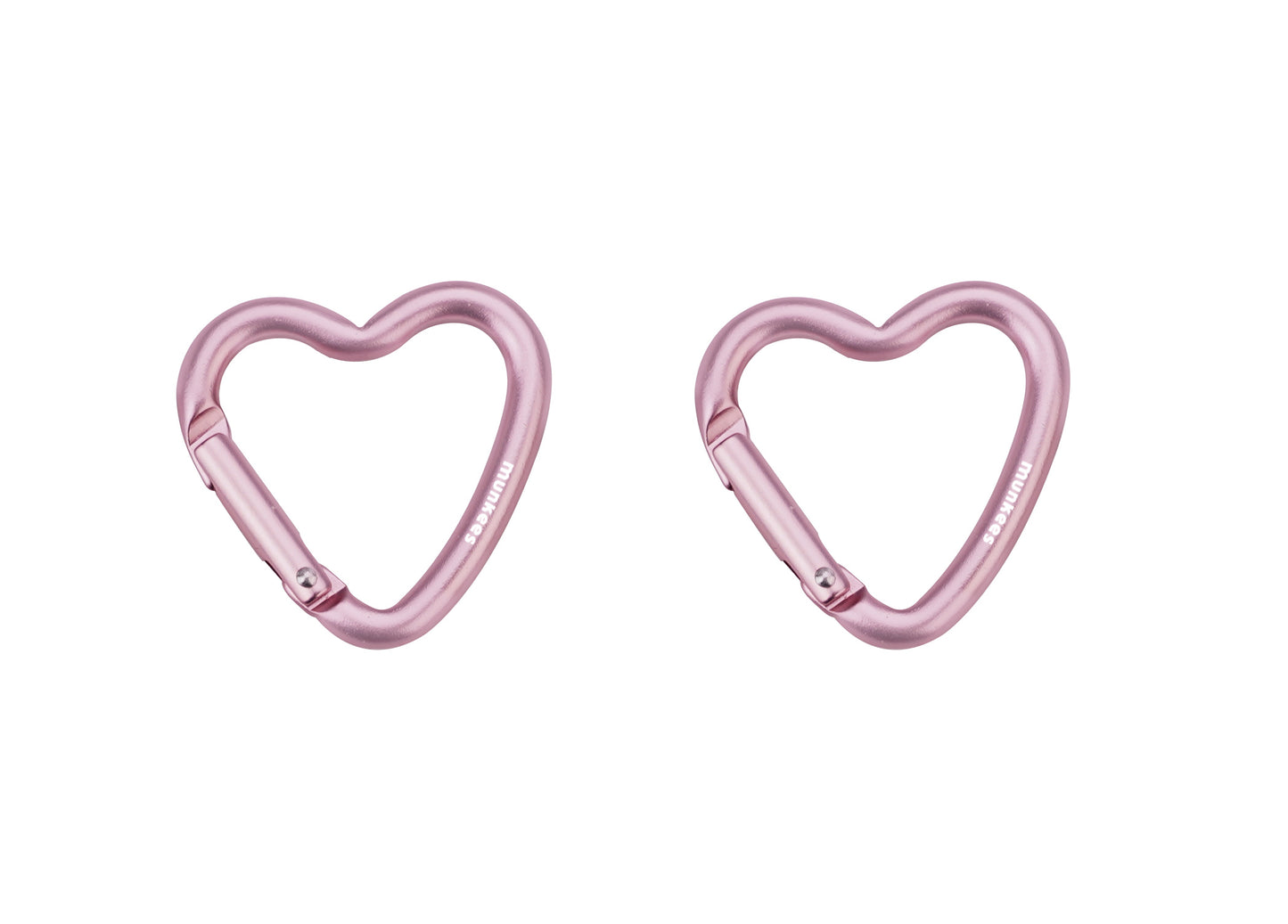 munkees Mini Herz-Karabiner 2er-Set – Rosa