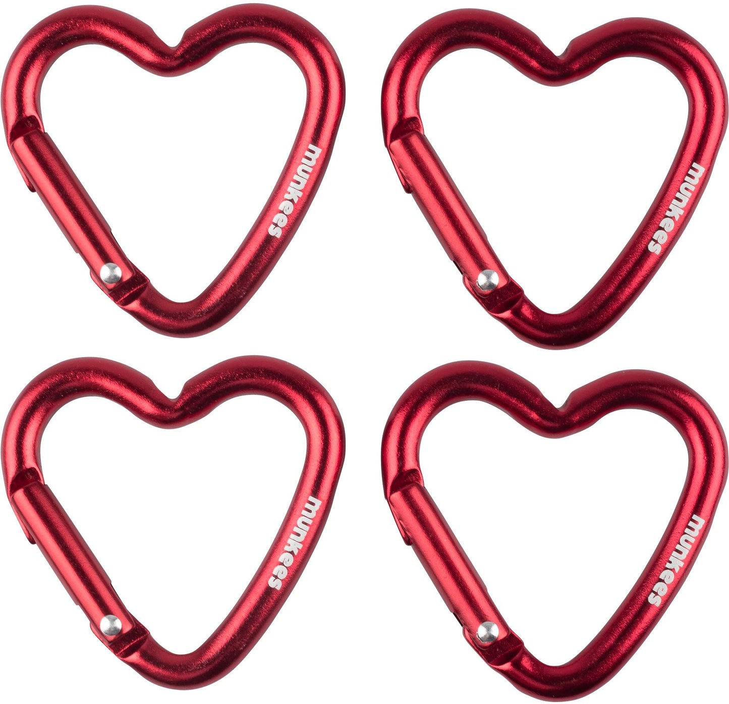 munkees Herz-Karabiner Schlüsselanhänger, Aluminium, Rot