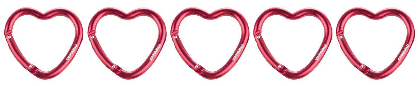 munkees Herz-Karabiner aus Aluminium – rot