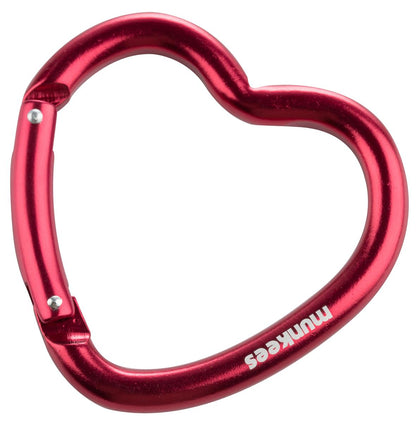 munkees Herz-Karabiner aus Aluminium – rot