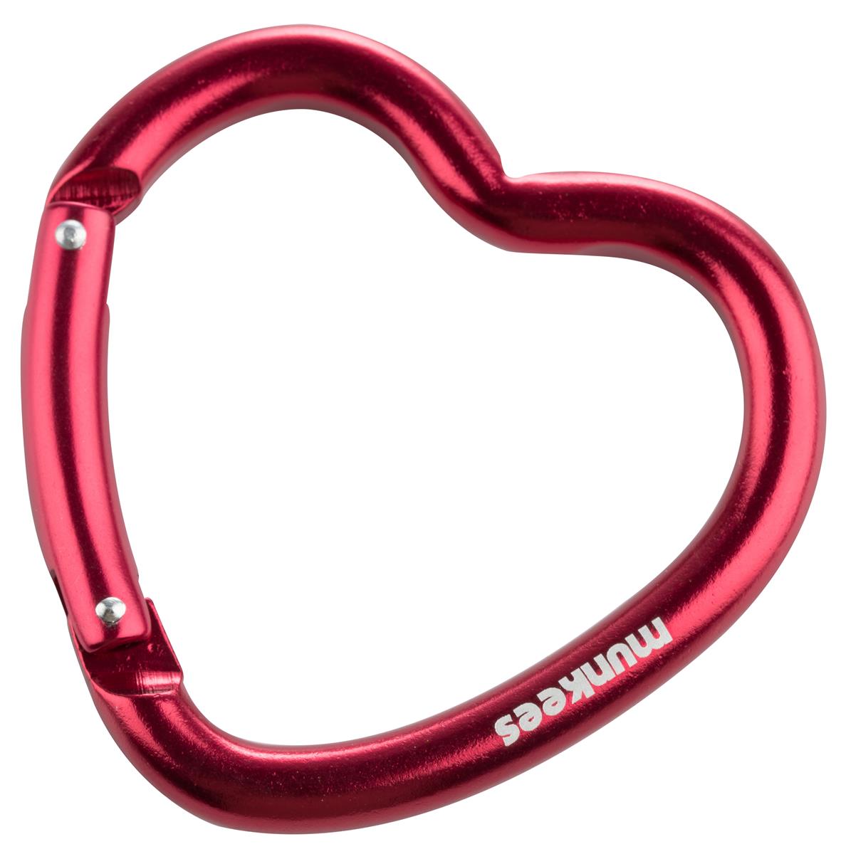 munkees Herz-Karabiner aus Aluminium – rot