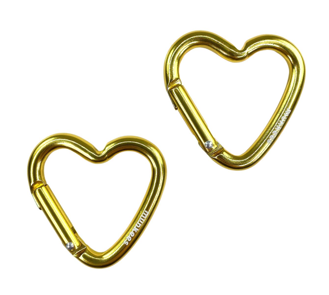munkees Mini-Herz-Karabiner II – 2er-Set Gold