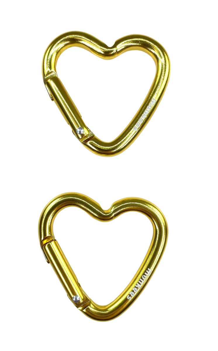 munkees Mini-Herz-Karabiner II – 2er-Set Gold