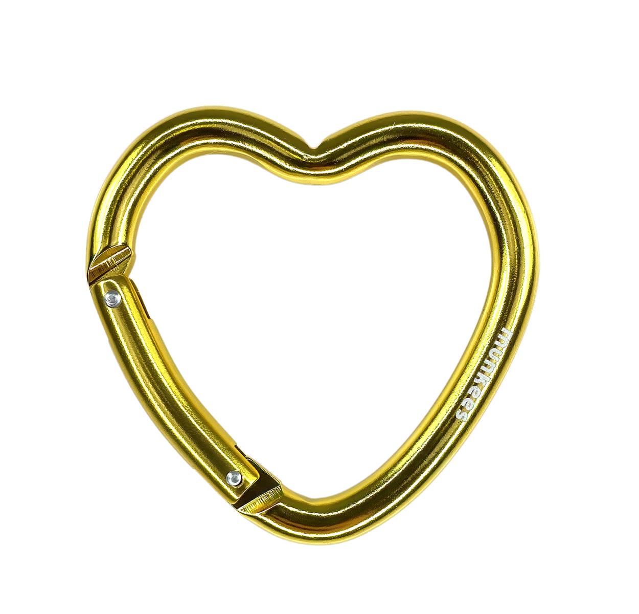 munkees Herz-Karabiner II Gold – Aluminium Schlüsselanhänger