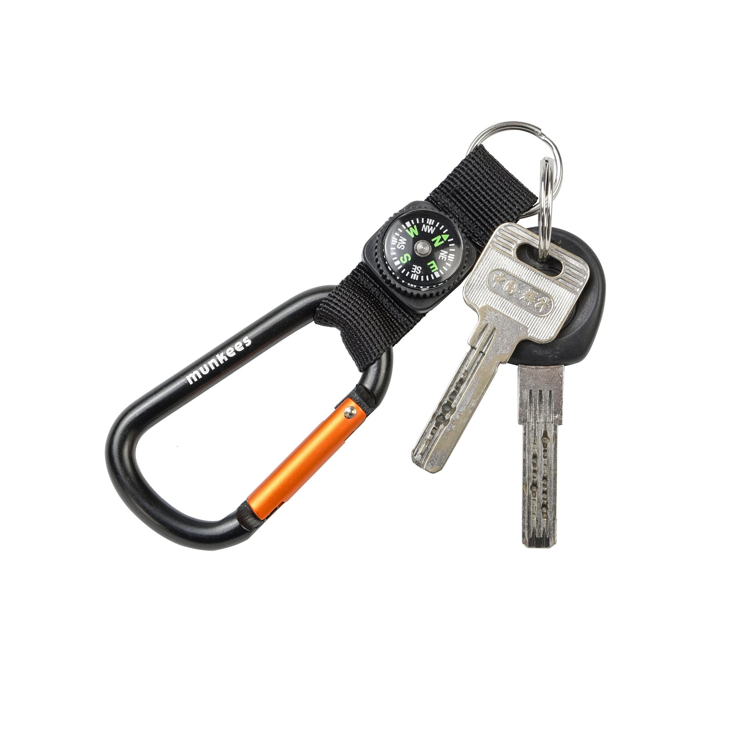 munkees Karabiner-Schlüsselanhänger mit Kompass