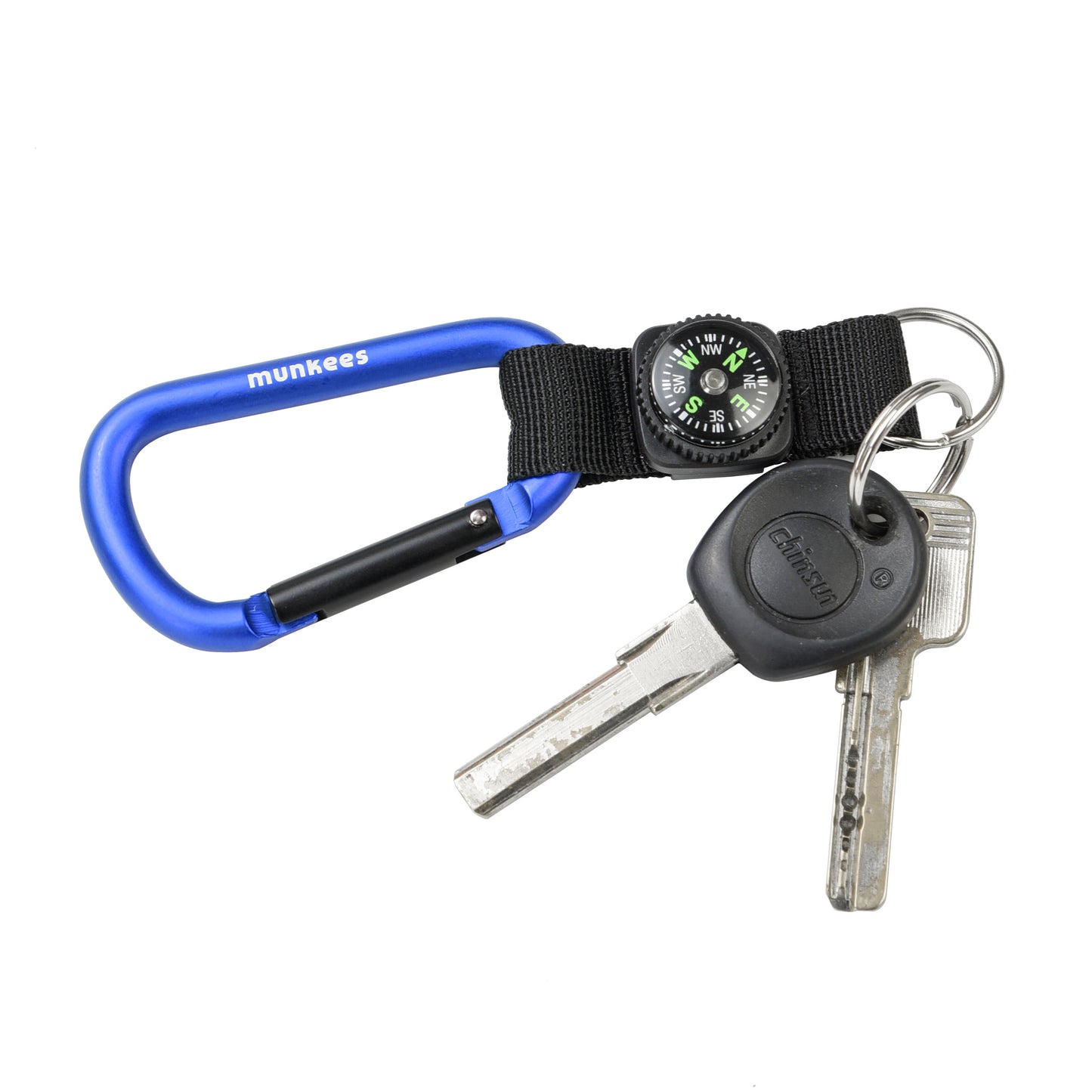 munkees Karabiner-Schlüsselanhänger mit Kompass