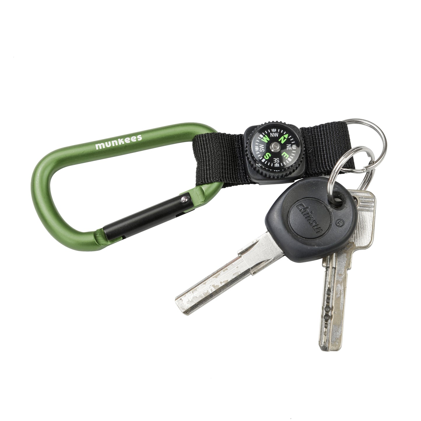 munkees Karabiner-Schlüsselanhänger mit Kompass