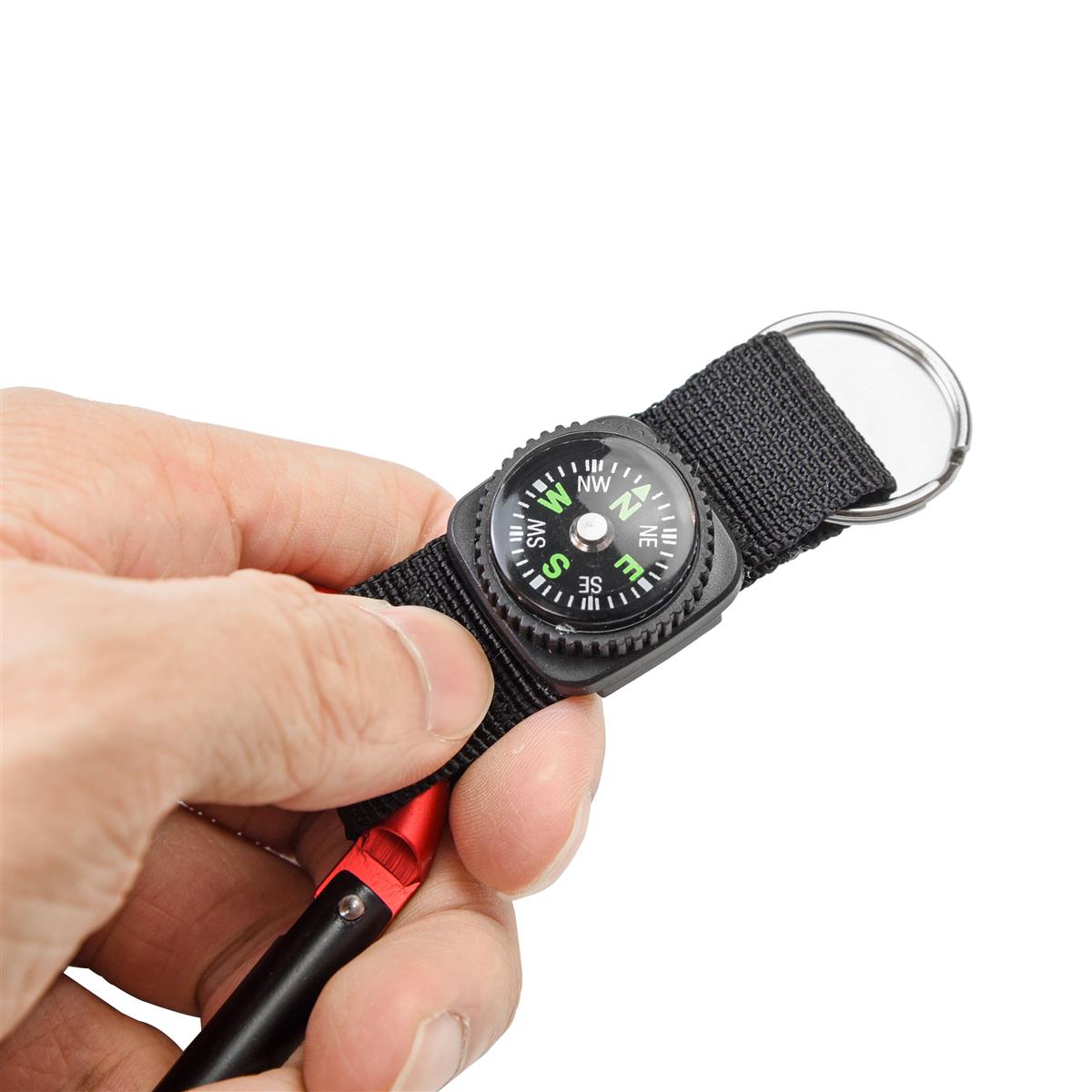 munkees Karabiner-Schlüsselanhänger mit Band & Kompass