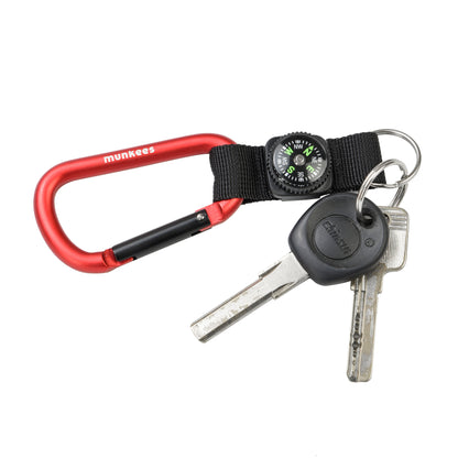 munkees Karabiner-Schlüsselanhänger mit Band & Kompass