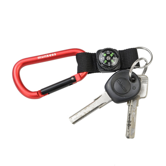 munkees Karabiner-Schlüsselanhänger mit Band & Kompass