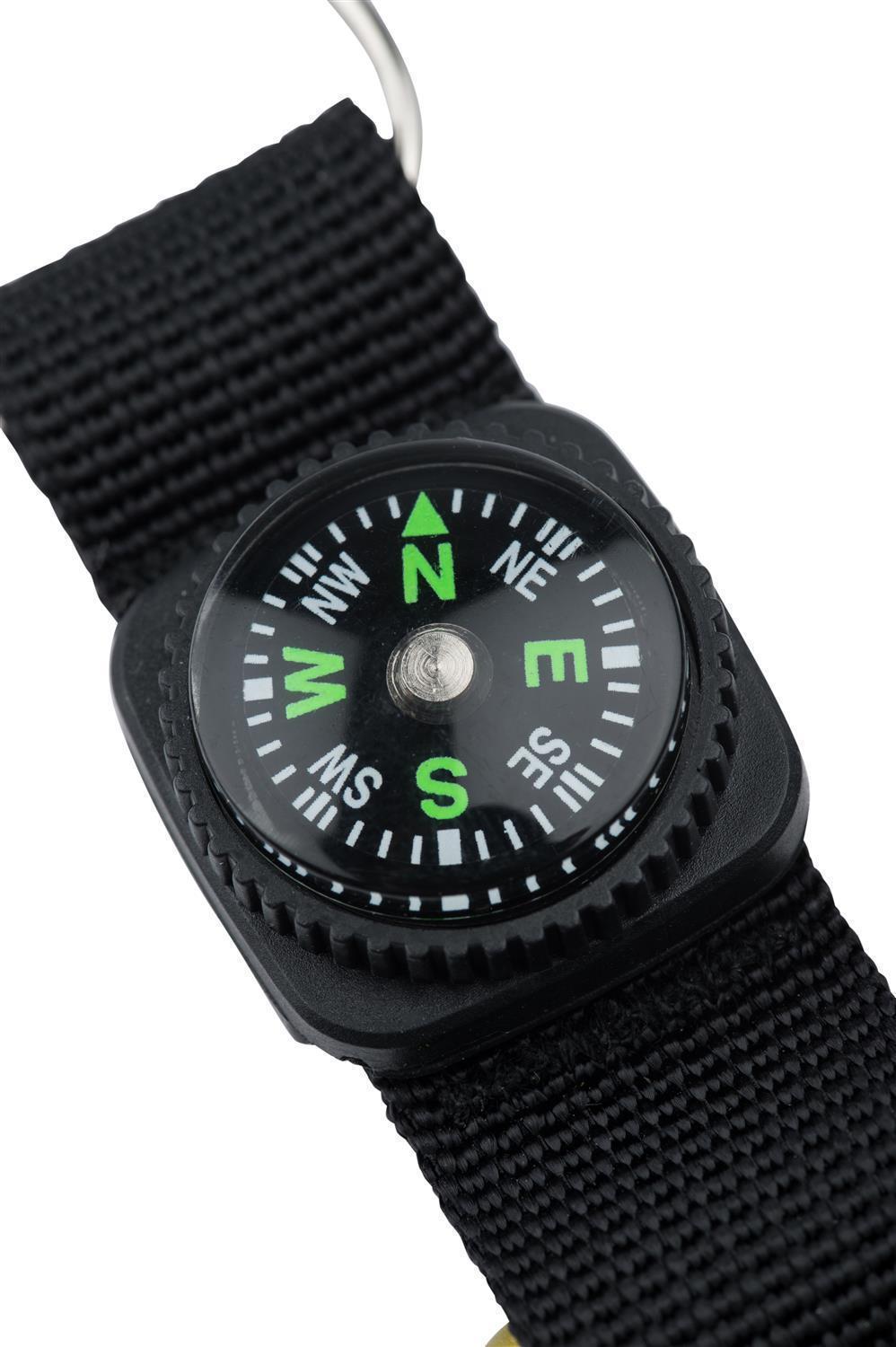 2er-Set Karabiner-Schlüsselanhänger mit Band & Kompass