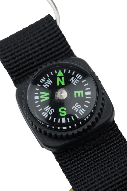 2er-Set Karabiner-Schlüsselanhänger mit Band & Kompass