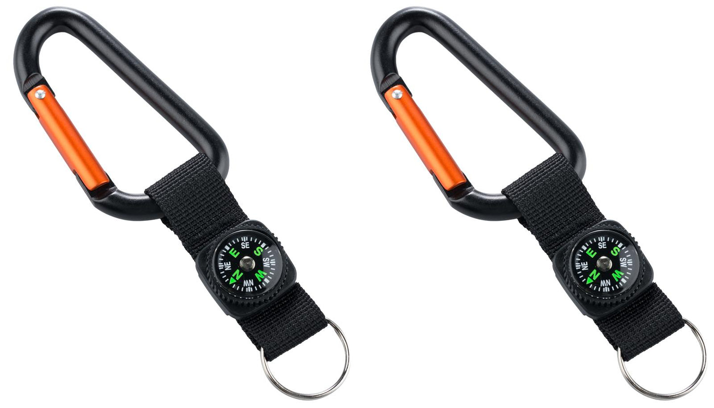 munkees Karabiner-Schlüsselanhänger mit Kompass