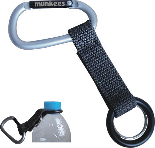 munkees Karabiner mit Flaschenträger Aluminium Grau
