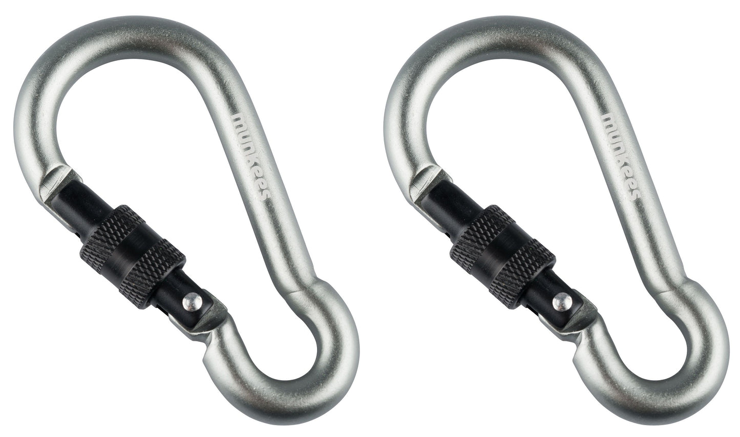 munkees Karabiner Birnenform mit Schraubverschluss, Ø8x80mm