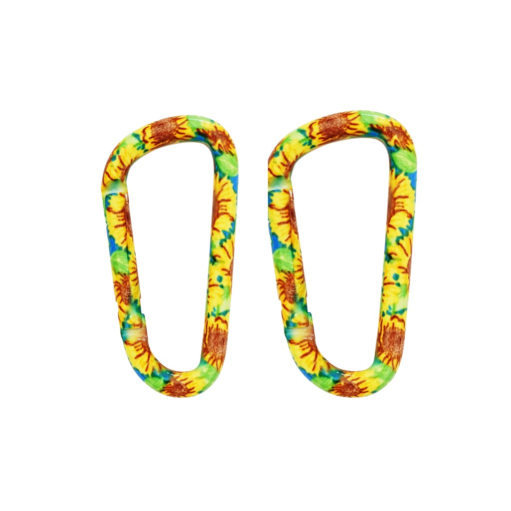 Munkees Karabiner Sunflower 2er-Set mit Sonnenblumen-Design in Gelb