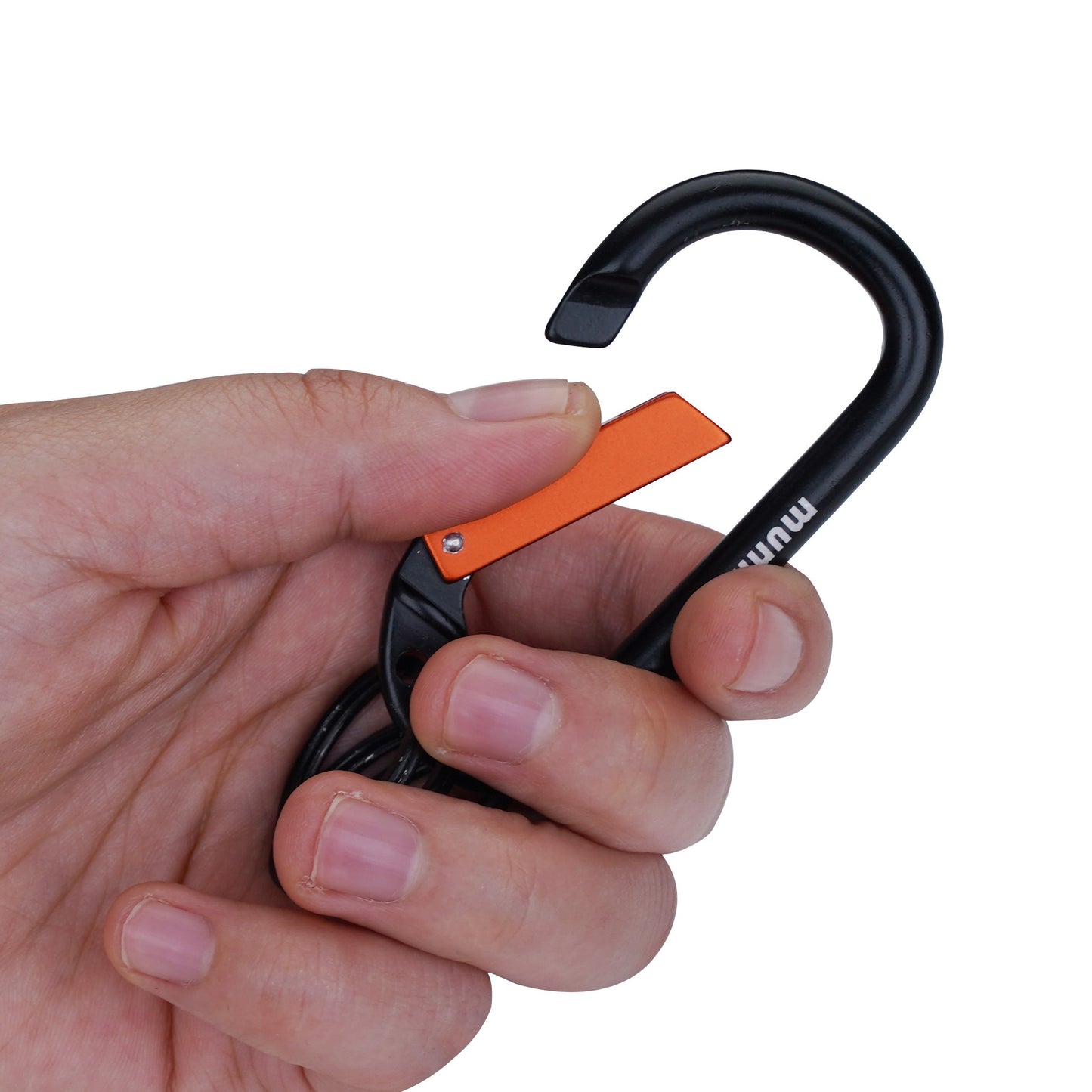 Munkees Karabiner mit 3 Schlüsselringen – Schwarz