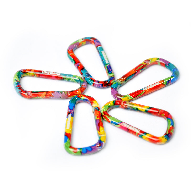 munkees Karabiner Blume Bunt 6 cm – 2 Stück