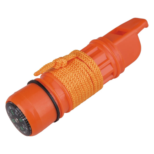 5-in-1 Notfall-Gadget mit Pfeife, Kompass & Feuerstein