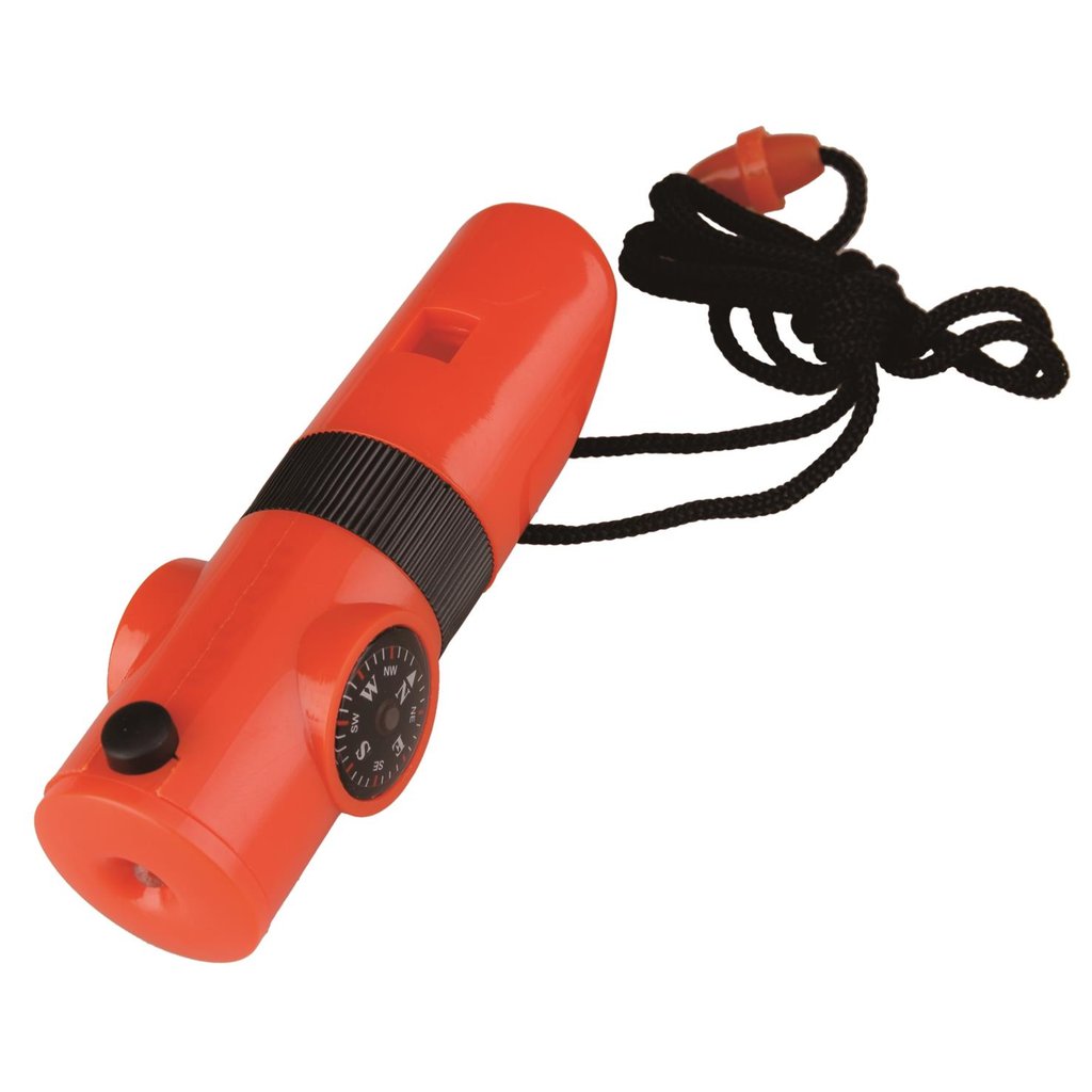7-in-1 Survival Pfeife Mit Kompass LED Licht Thermometer – Multifunktionales Outdoor Tool