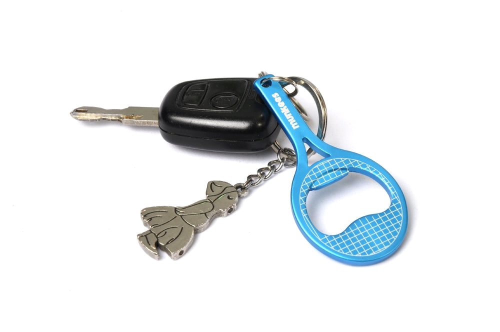 2er-Set Tennis-Flaschenöffner Schlüsselanhänger, rot