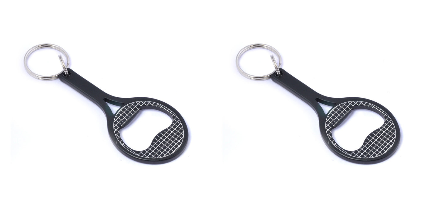 2er-Set Tennis-Flaschenöffner Schlüsselanhänger, rot