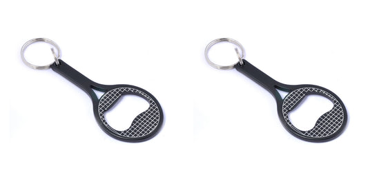 2er-Set Tennis-Flaschenöffner Schlüsselanhänger, rot