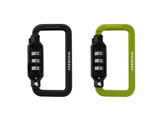 munkees Zahlenschloss Karabiner SQUARE Schwarz/Grün