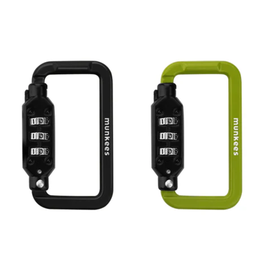 munkees Zahlenschloss Karabiner SQUARE Schwarz/Grün