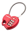munkees TSA-Zahlenschloss Herzform Rot mit Kabel