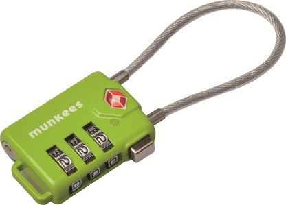 munkees TSA Kabel-Zahlenschloss mit Zahlencode