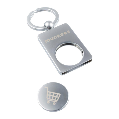 munkees Einkaufswagenchip mit Schlüsselanhänger, Edelstahl
