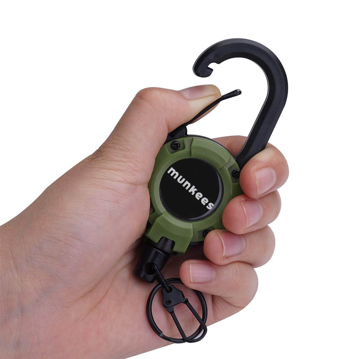 munkees Ausweishalter mit Karabiner & Stahlseil – 64 cm