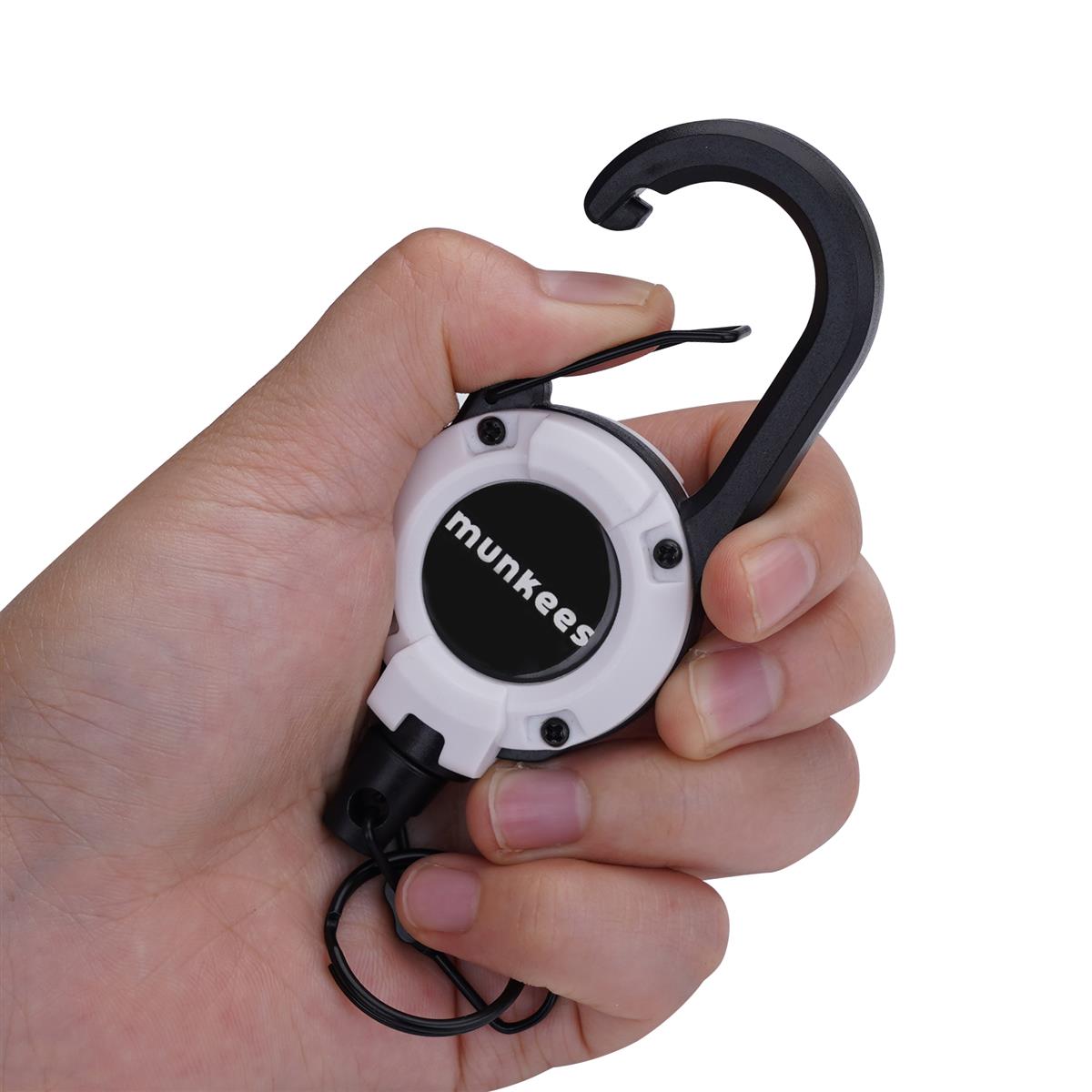 munkees Ausweishalter Weiß mit Karabiner & Rückzug 64 cm