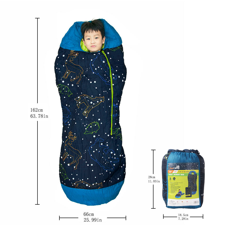 AceCamp Kinderschlafsack leuchtend – Indoor & Outdoor