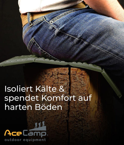 2er Set faltbares Thermo-Sitzkissen 40x30 cm – Grün