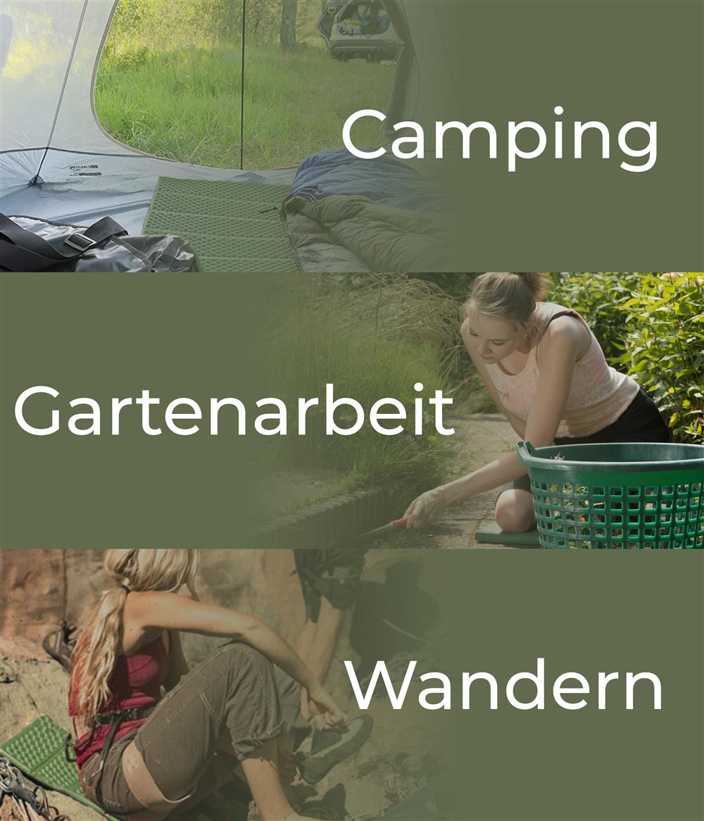 2er Set faltbares Thermo-Sitzkissen 40x30 cm – Grün