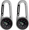 2 x munkees Kompass-Karabiner mit Thermometer silber