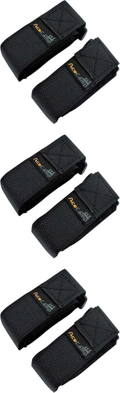 AceCamp 3er-Set Klettgurte 2,5 x 30 cm – Schwarz
