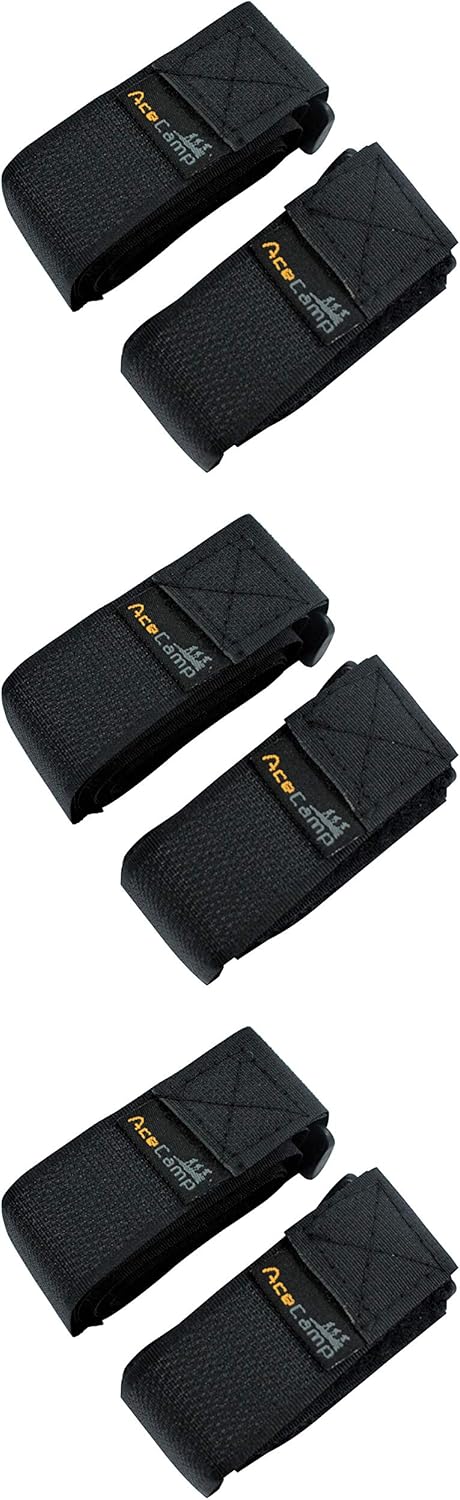AceCamp 3er-Set Klettgurte 2,5 x 30 cm – Schwarz