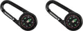 2 x munkees Kompass-Karabiner mit Thermometer schwarz