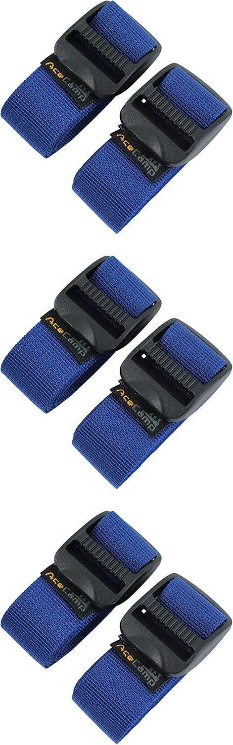 AceCamp 3er Set Koffergurt 2,5x65cm – Blau, extra stark