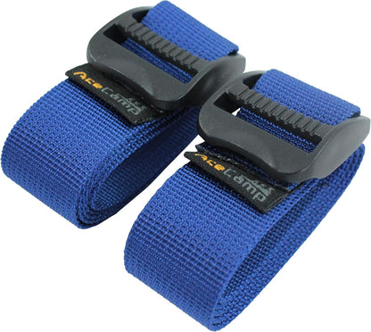 AceCamp 3er Set Koffergurt 2,5x65cm – Blau, extra stark